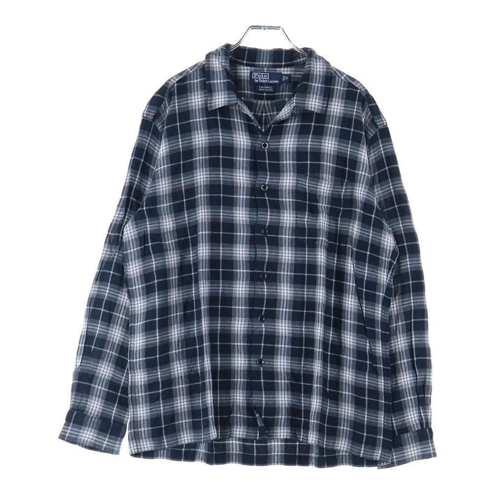 POLO RALPH LAUREN(ポロラルフローレン) 90ー00s CALDWELL RAYON SHIRT レーヨン チェック 長袖シャツ ブラック