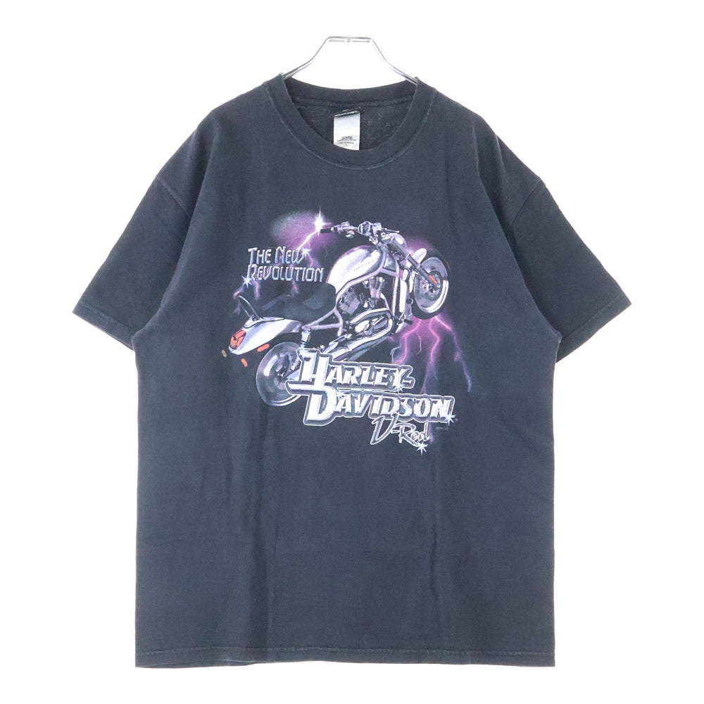 VINTAGE(ヴィンテージ) 00s HARLEY DAVIDSON THE NEW REVOLUTION POMONA VALLEY ハーレーダビッドソン 両面プリント Tシャツ 半袖カットソー ブラック