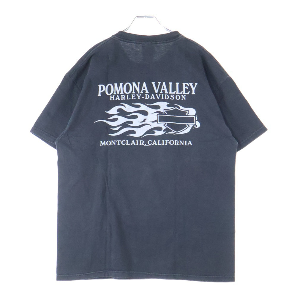 VINTAGE(ヴィンテージ) 00s HARLEY DAVIDSON THE NEW REVOLUTION POMONA VALLEY ハーレーダビッドソン 両面プリント Tシャツ 半袖カットソー ブラック