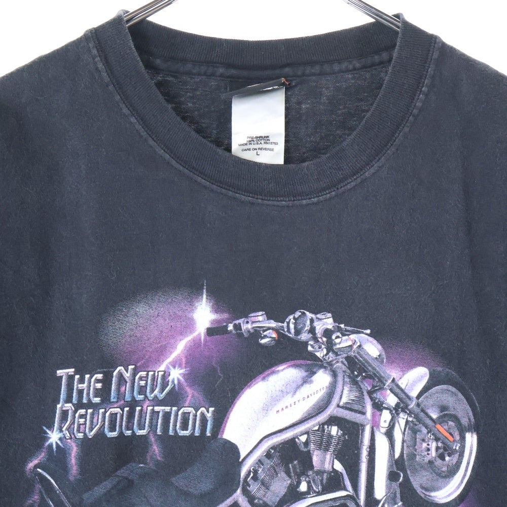 VINTAGE(ヴィンテージ) 00s HARLEY DAVIDSON THE NEW REVOLUTION POMONA VALLEY ハーレーダビッドソン 両面プリント Tシャツ 半袖カットソー ブラック