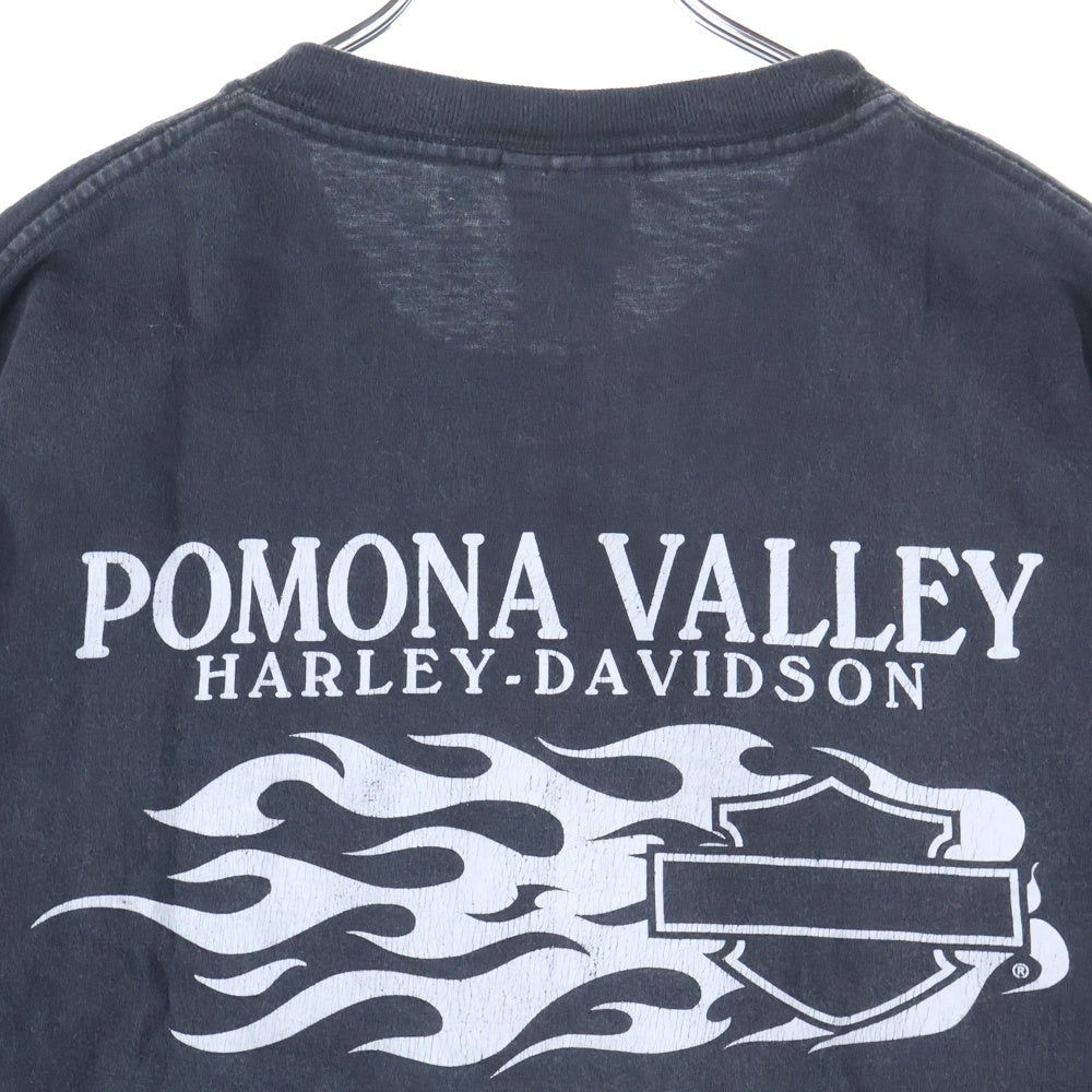 VINTAGE(ヴィンテージ) 00s HARLEY DAVIDSON THE NEW REVOLUTION POMONA VALLEY ハーレーダビッドソン 両面プリント Tシャツ 半袖カットソー ブラック
