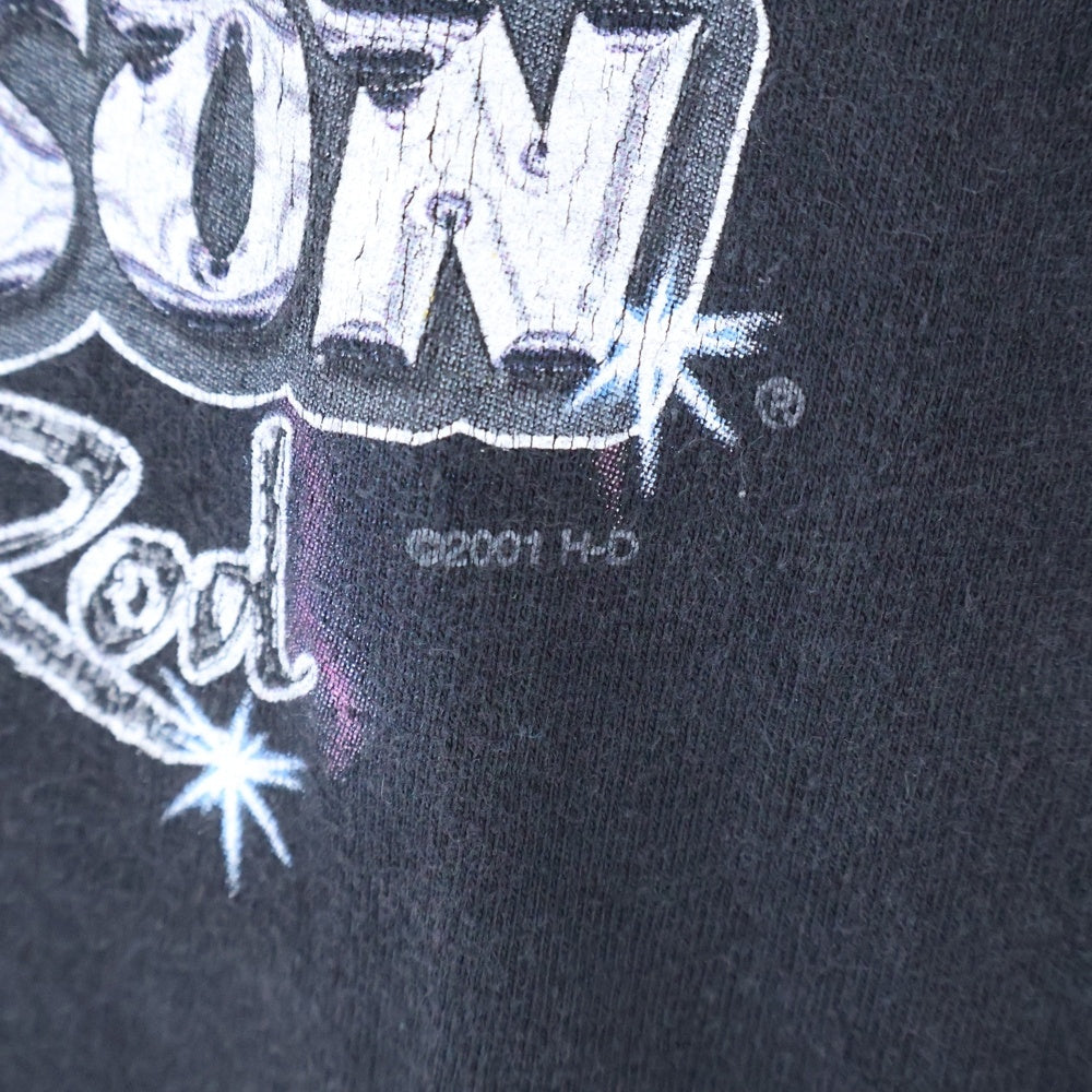 VINTAGE(ヴィンテージ) 00s HARLEY DAVIDSON THE NEW REVOLUTION POMONA VALLEY ハーレーダビッドソン 両面プリント Tシャツ 半袖カットソー ブラック