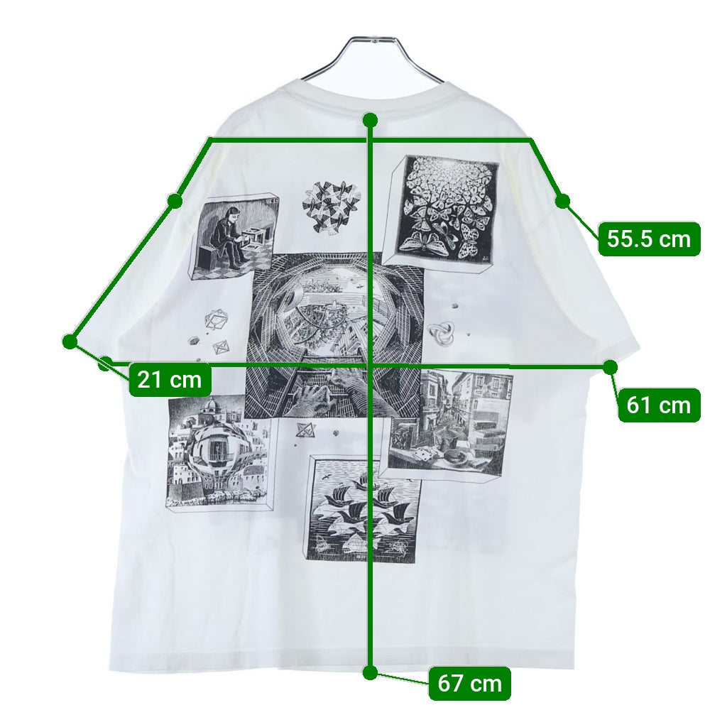VINTAGE(ヴィンテージ) 90s M.C ESCHER エッシャー 両面プリント Tシャツ 半袖カットソーホワイト