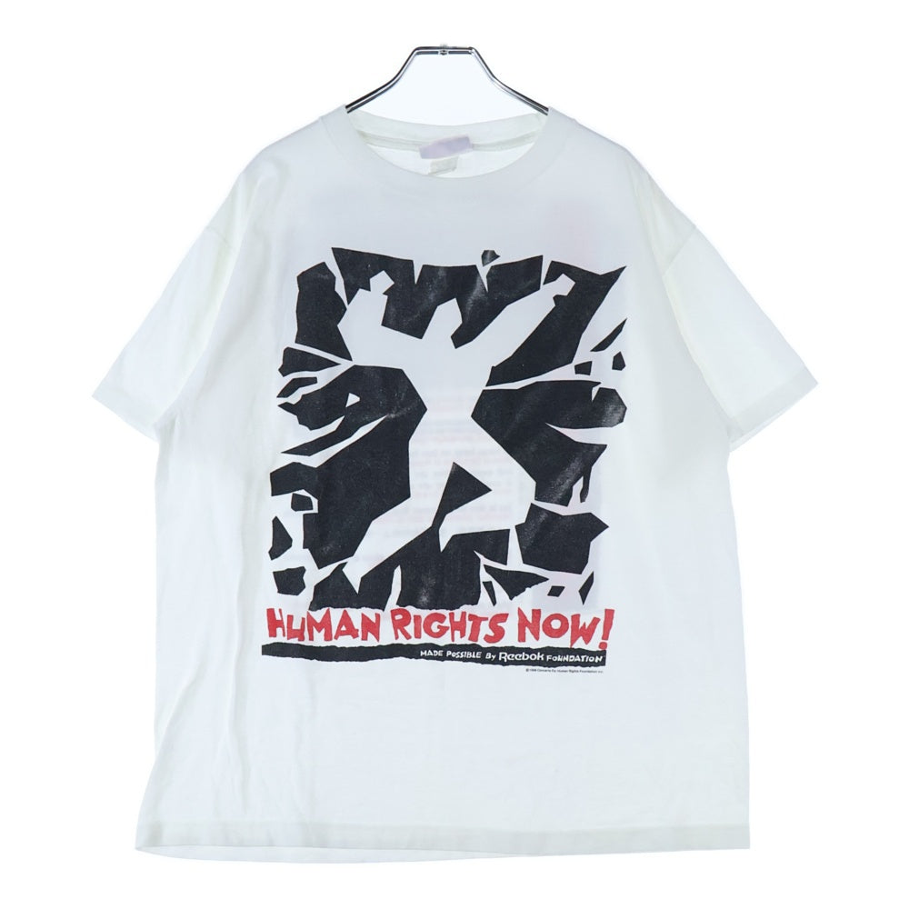 VINTAGE(ヴィンテージ) 80s HUMAN RIGHTS NOW WORLD TOUR 1988 REEBOK ヒューマンライツ ナウ ワールドツアー リーボック 世界人権宣言 半袖Tシャツ カットソー ホワイト