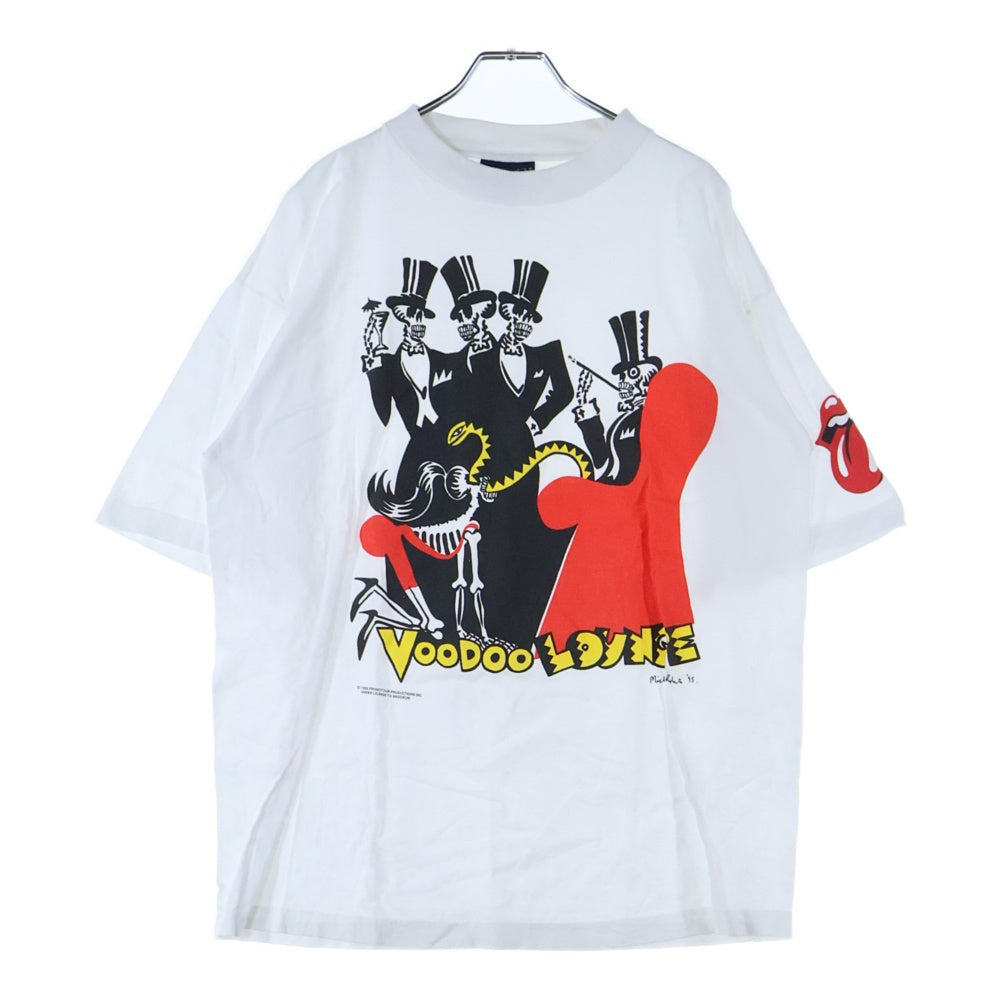 VINTAGE(ヴィンテージ) 90s THE ROLLING STONES VOODOO LOUNGE 1995 SKULL ローリング ストーンズ ヴードゥー ラウンジ スカル 半袖Tシャツ カットソー ホワイト