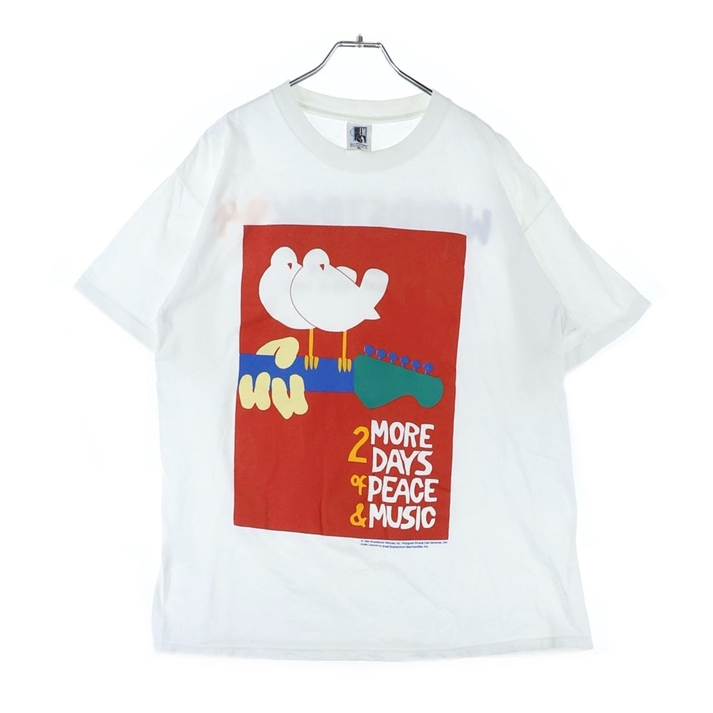 VINTAGE(ヴィンテージ) 90s WOODSTOCK MORE 2DAYS OF PEACE & MUSIC 1994 ウッドストック フロントプリント 半袖Tシャツ カットソー ホワイト