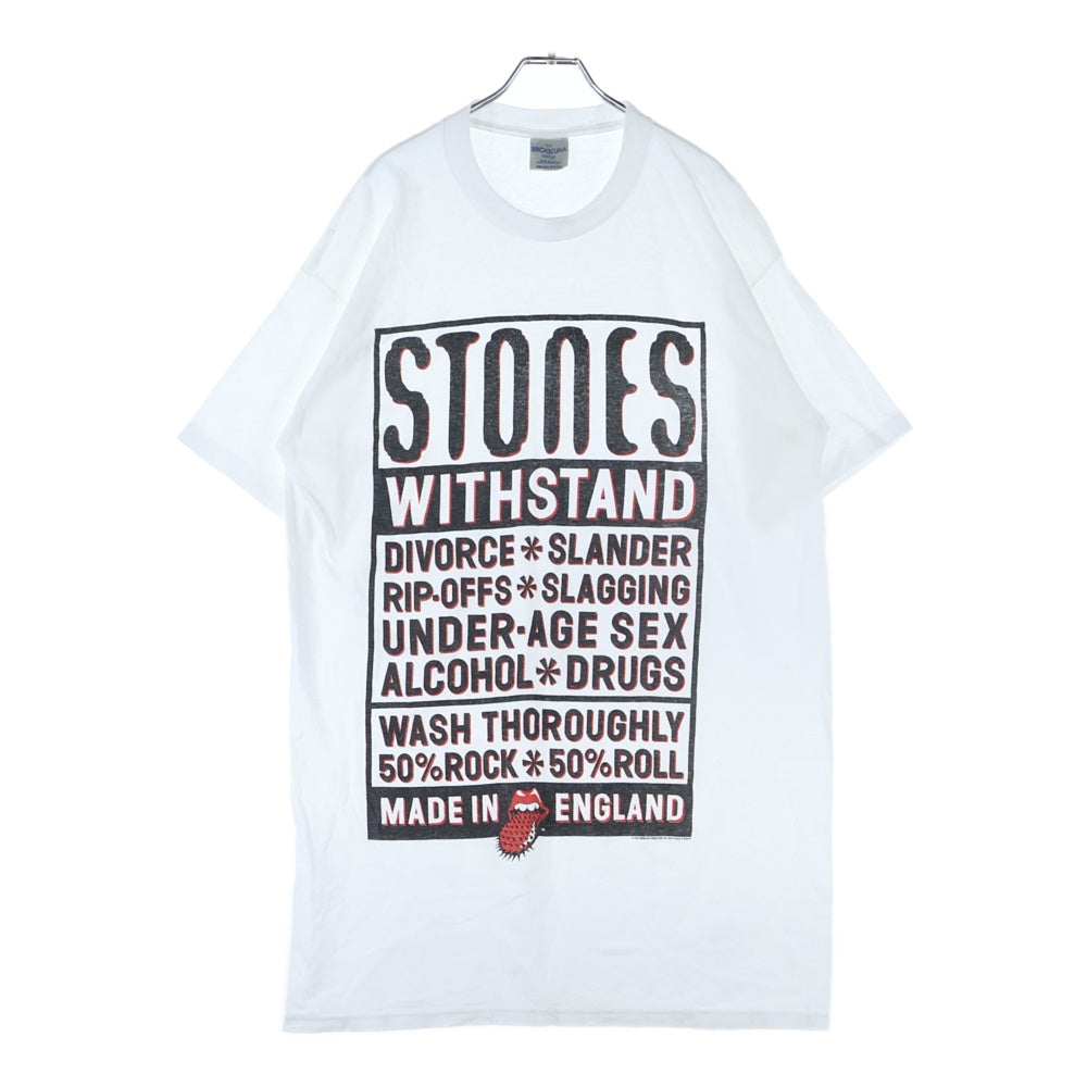 VINTAGE(ヴィンテージ) 90s THE ROLLING STONE WITHSTAND1994 ローリング ストーンズ フロントプリント 半袖Tシャツ カットソー ホワイト