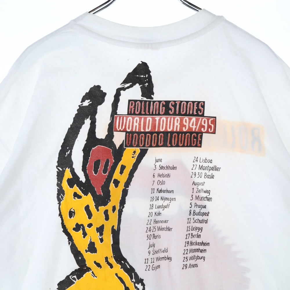 VINTAGE(ヴィンテージ) 90s THE ROLLING STONES VOODOO LOUNGE WORLD TOUR SPIKE TONGUE 94/95 ローリング ストーンズ ヴードゥー ラウンジ 半袖Tシャツ カットソー ホワイト