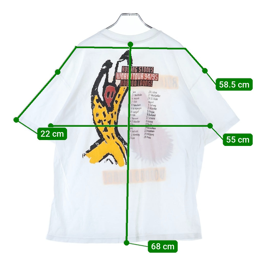 VINTAGE(ヴィンテージ) 90s THE ROLLING STONES VOODOO LOUNGE WORLD TOUR SPIKE TONGUE 94/95 ローリング ストーンズ ヴードゥー ラウンジ 半袖Tシャツ カットソー ホワイト