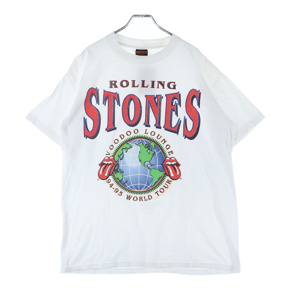 VINTAGE(ヴィンテージ) 90s THE ROLLING STONES VOODOO LOUNGE 94/95 ローリング ストーンズ ヴードゥー ラウンジ グラデーション 地球儀 半袖Tシャツ カットソー ホワイト