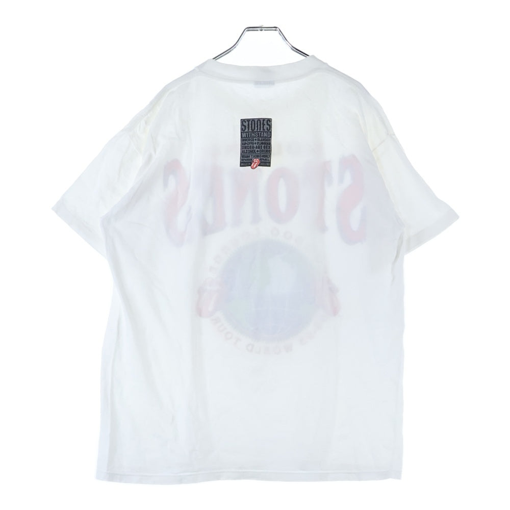 VINTAGE(ヴィンテージ) 90s THE ROLLING STONES VOODOO LOUNGE 94/95 ローリング ストーンズ ヴードゥー ラウンジ グラデーション 地球儀 半袖Tシャツ カットソー ホワイト