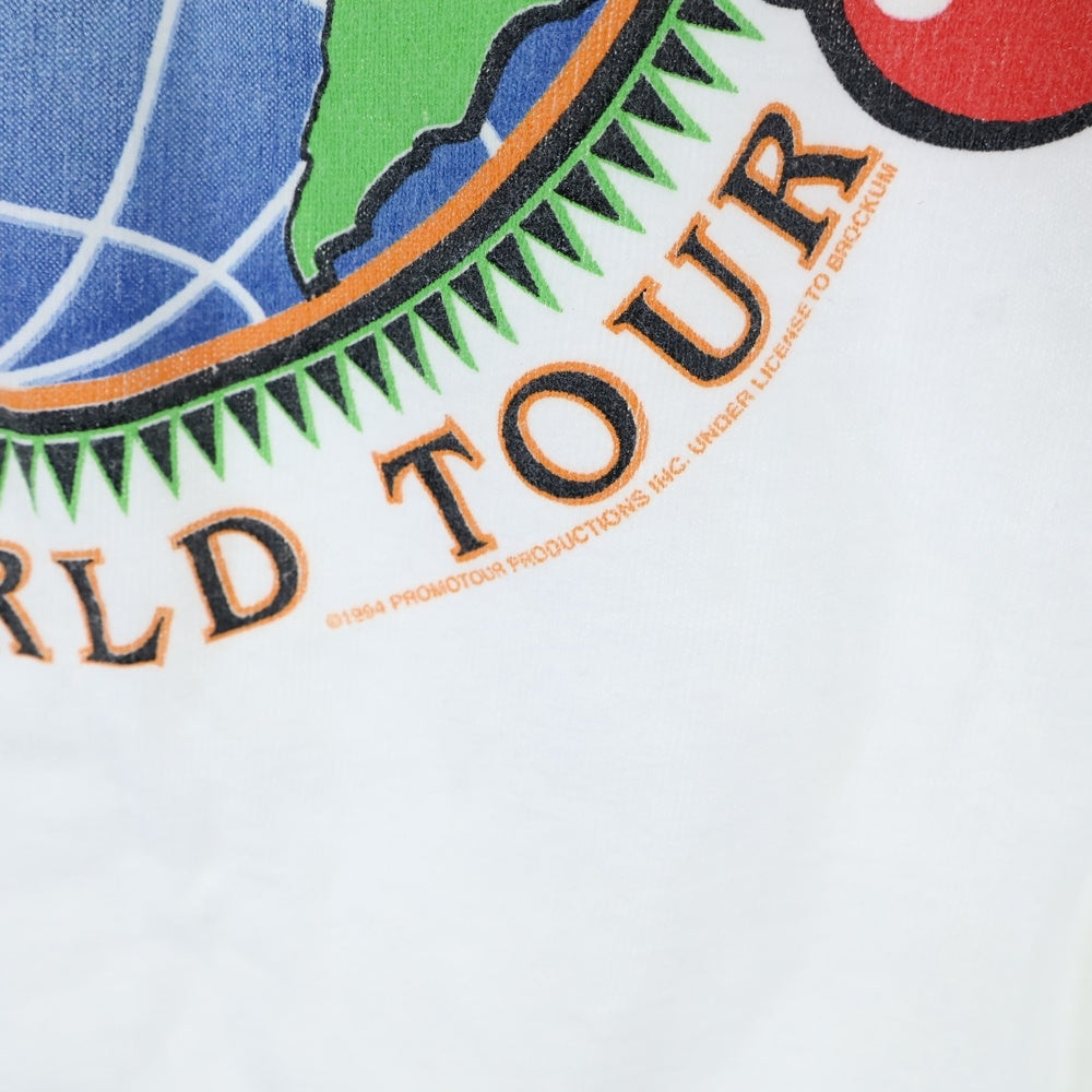 VINTAGE(ヴィンテージ) 90s THE ROLLING STONES VOODOO LOUNGE 94/95 ローリング ストーンズ ヴードゥー ラウンジ グラデーション 地球儀 半袖Tシャツ カットソー ホワイト