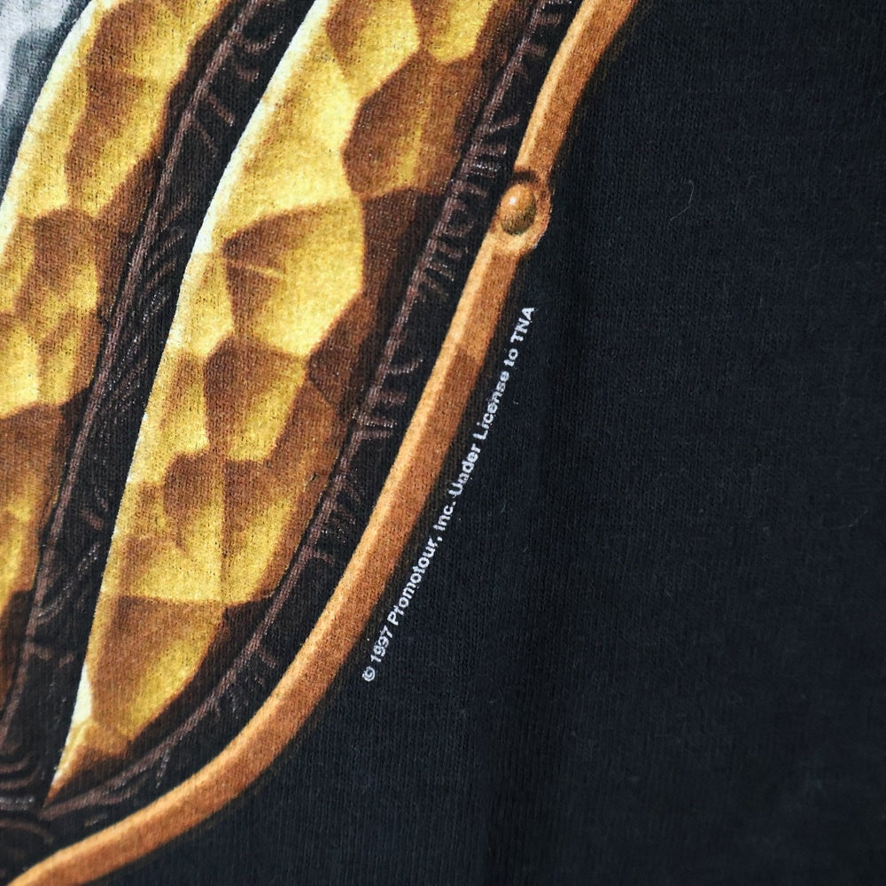VINTAGE(ヴィンテージ) 90s THE ROLLING STONES LOS ANGELES 1997 ローリング ストーンズ ゴールドタン 半袖Tシャツ カットソー ブラック