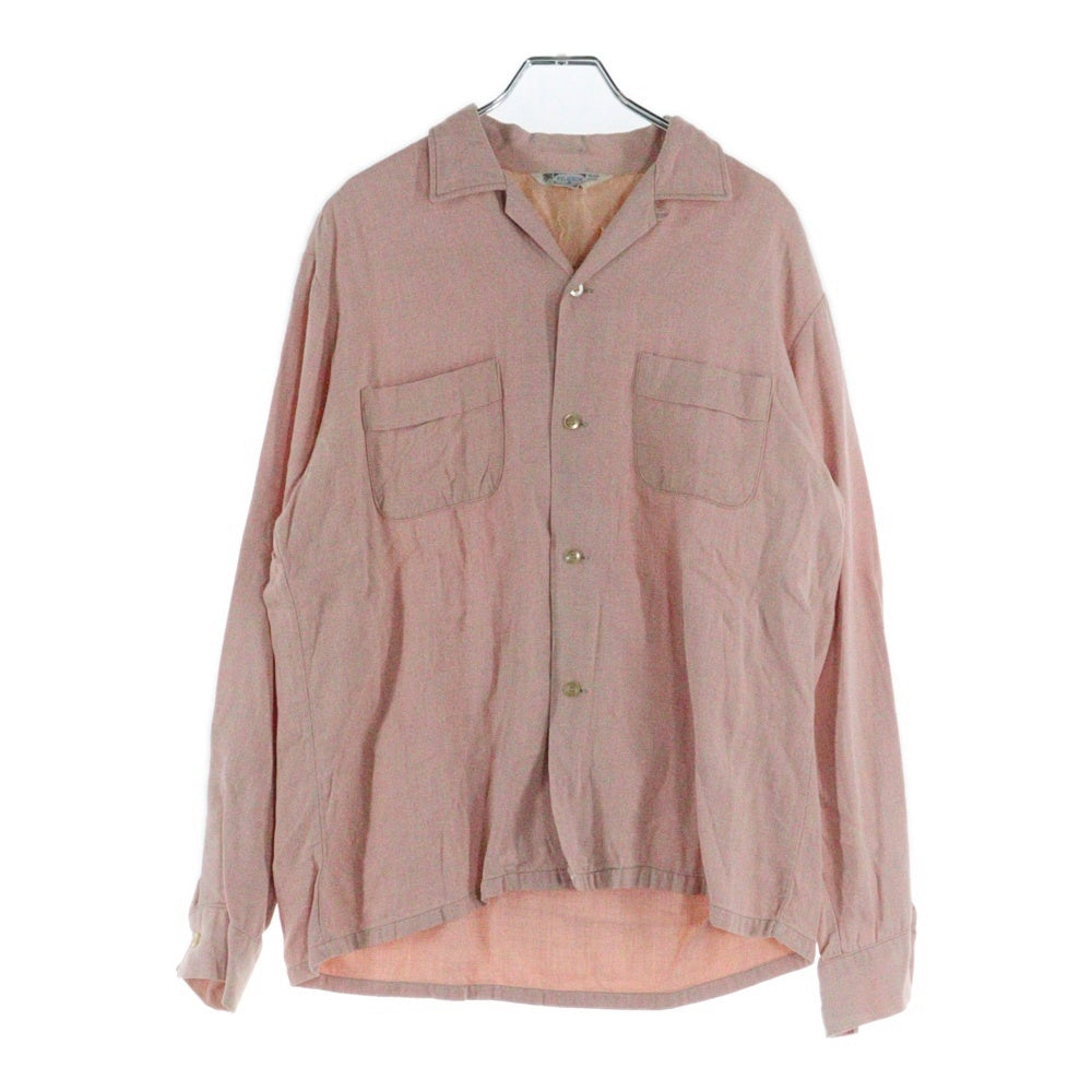 VINTAGE(ヴィンテージ) 50s PILGRIM OPEN COLLAR SHIRT ピルグリム オープンカラー 長袖シャツ ピンク
