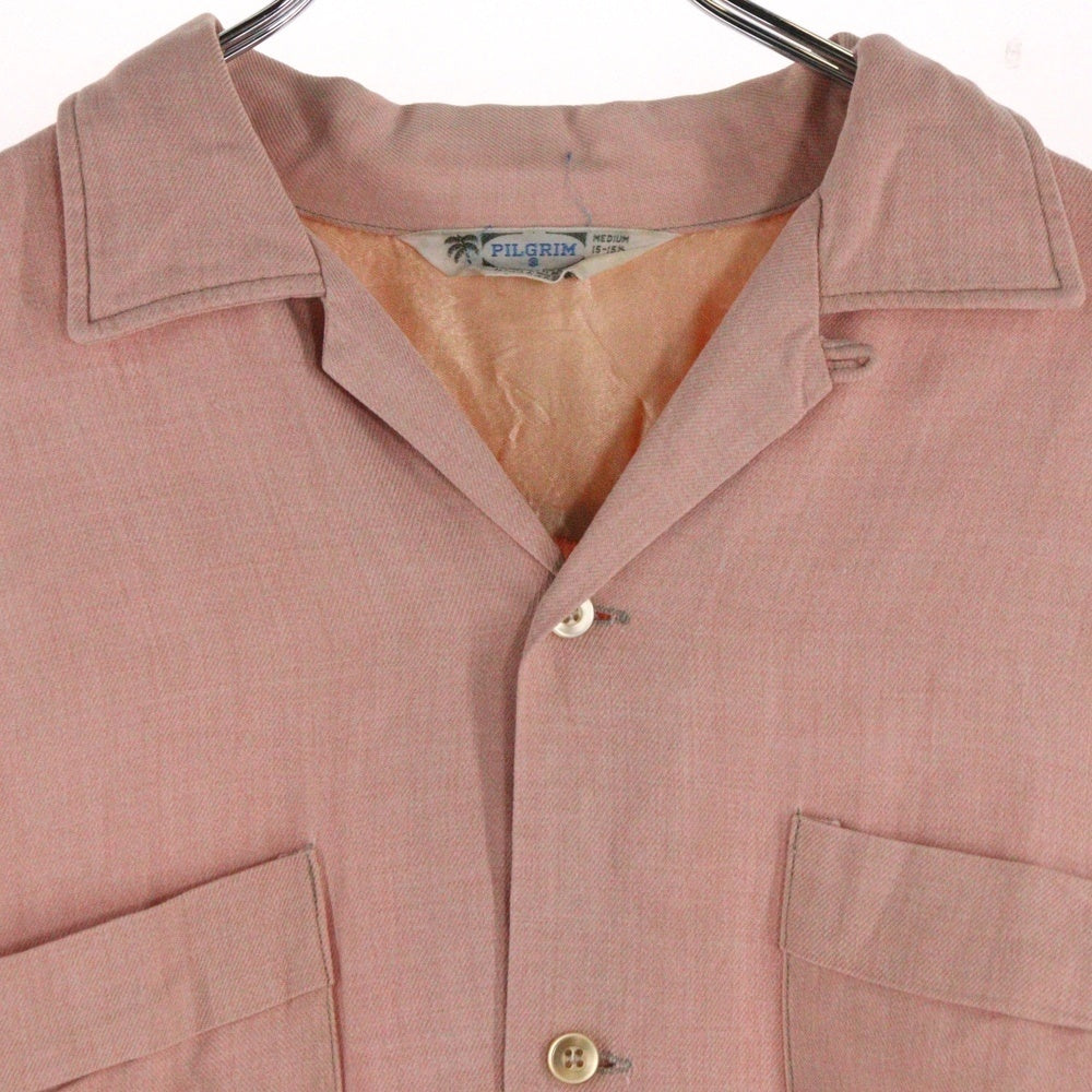 VINTAGE(ヴィンテージ) 50s PILGRIM OPEN COLLAR SHIRT ピルグリム オープンカラー 長袖シャツ ピンク