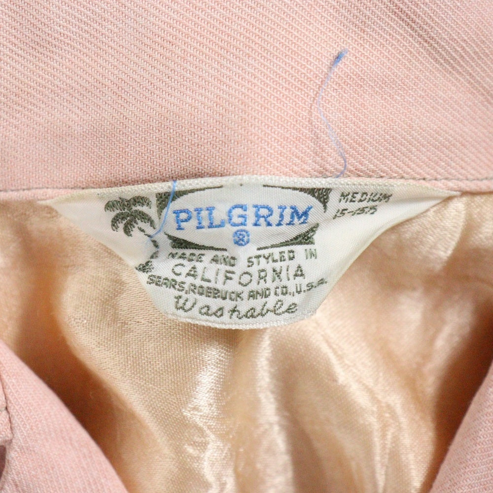 VINTAGE(ヴィンテージ) 50s PILGRIM OPEN COLLAR SHIRT ピルグリム オープンカラー 長袖シャツ ピンク