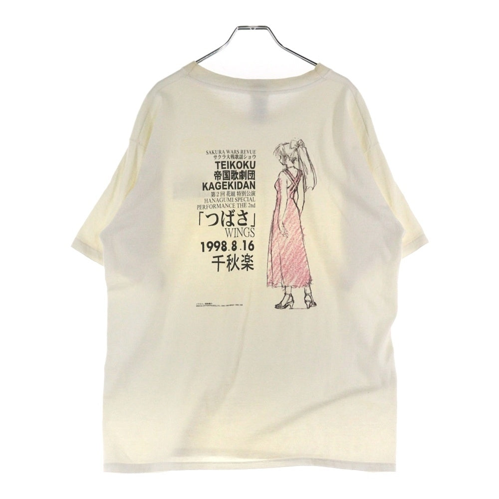 VINTAGE(ヴィンテージ) 90s サクラ大戦 歌謡ショウ 帝国歌劇団 つばさ 千秋楽 両面プリント Tシャツ 半袖カットソーホワイト