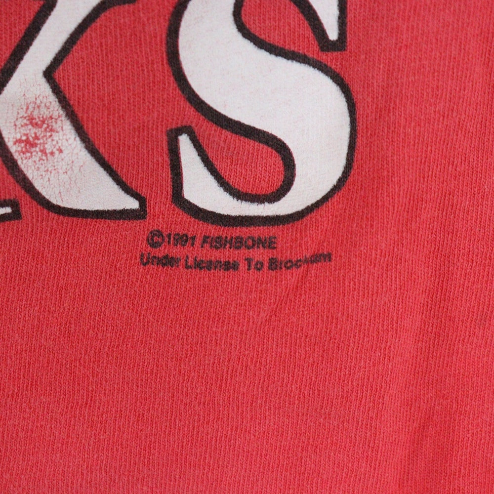VINTAGE(ヴィンテージ) 90s FISH BONE RACISM SUCKS フィッシュボーン 両面プリント Tシャツ 半袖カットソーレッド