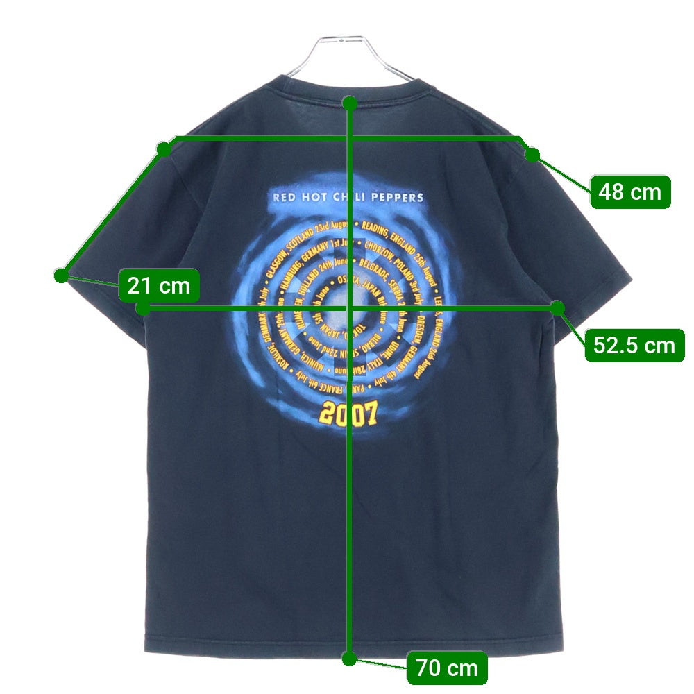 VINTAGE(ヴィンテージ) 00s RED HOT CHILI PEPPERS 2007 Stadium Arcadium Tour レッドホットチリペッパーズ 両面プリント 半袖Tシャツ カットソー ブラック