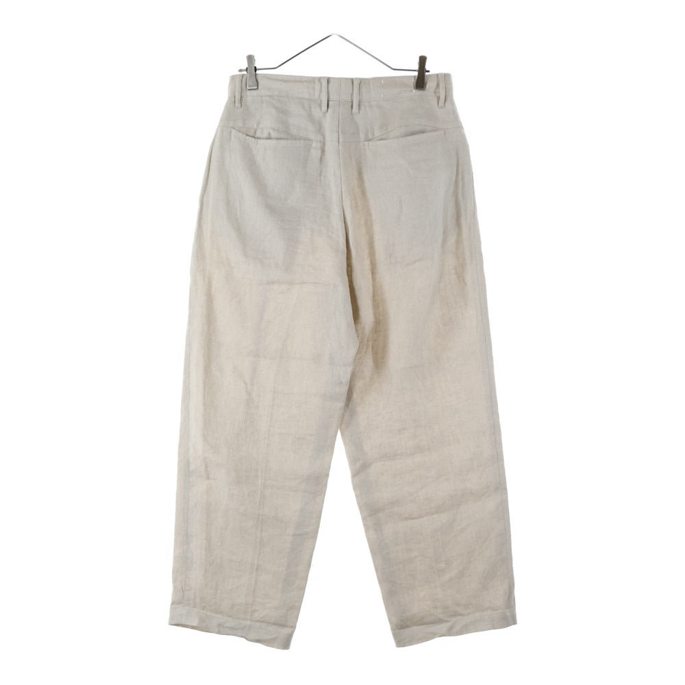 FARAH(ファーラー) ツータックワイドテーパード リネン スラックス FR0201-M4007 ベージュ