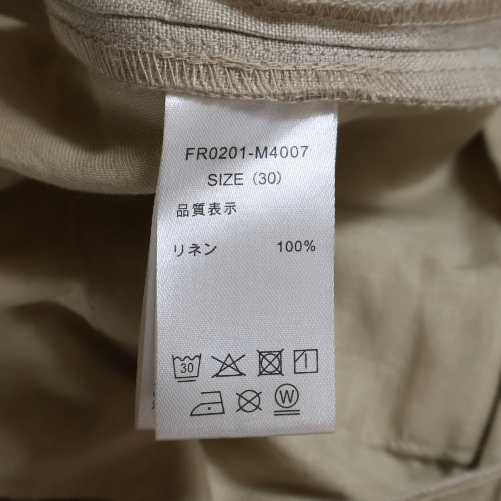 FARAH(ファーラー) ツータックワイドテーパード リネン スラックス FR0201-M4007 ベージュ