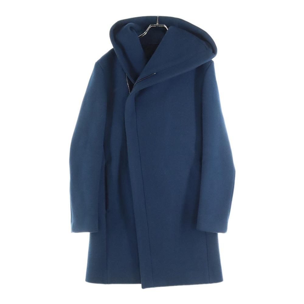 jun hashimoto(ジュンハシモト) 16AW WRAP HOODED COAT ラップ フーデットコート ネイビー 1011620014