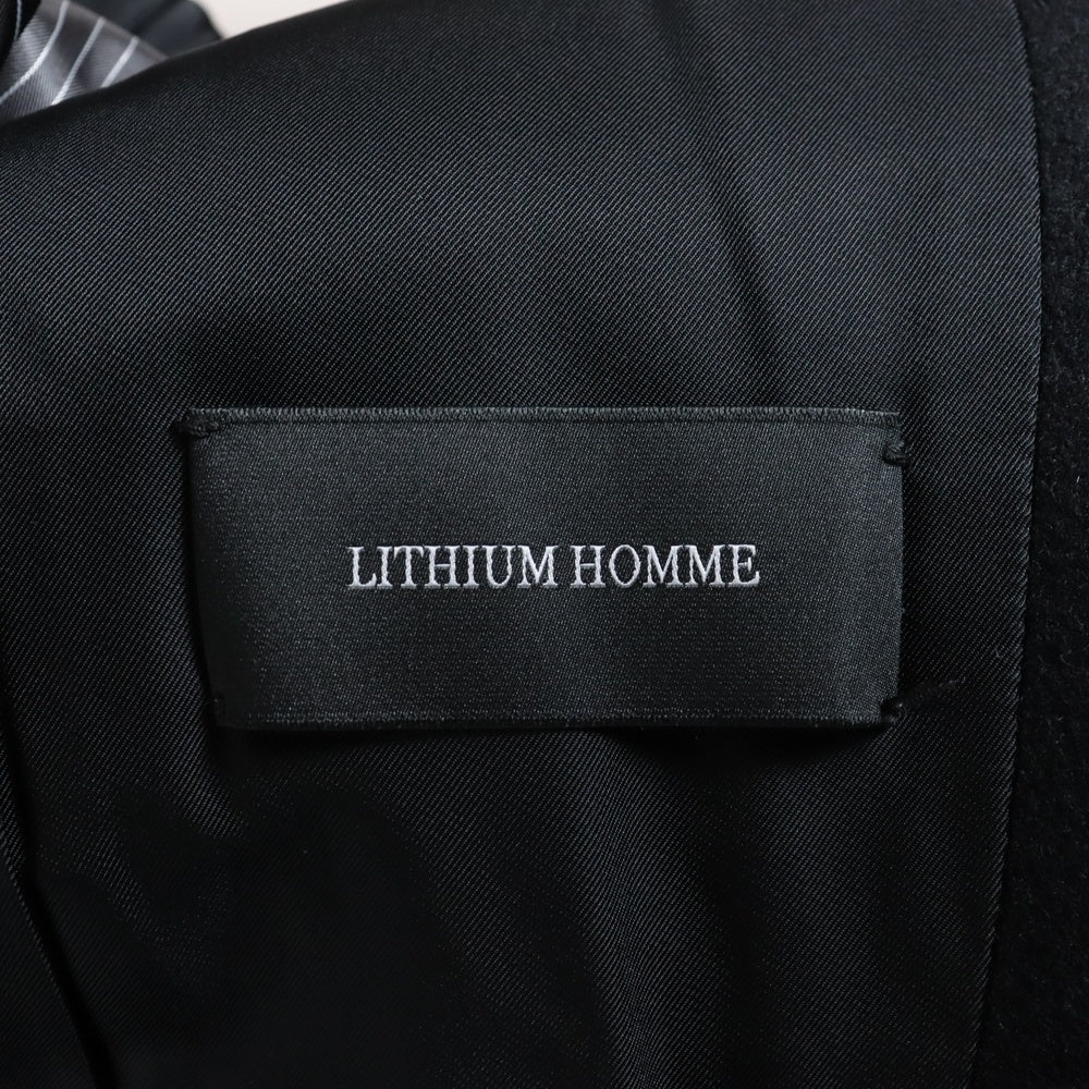 LITHIUM HOMME(リチウム オム) 20AW HIGH NECK WRAP COAT ハイネック ラップ コート ブラック LH-20-7210