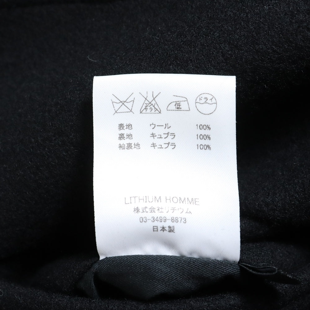 LITHIUM HOMME(リチウム オム) 20AW HIGH NECK WRAP COAT ハイネック ラップ コート ブラック LH-20-7210