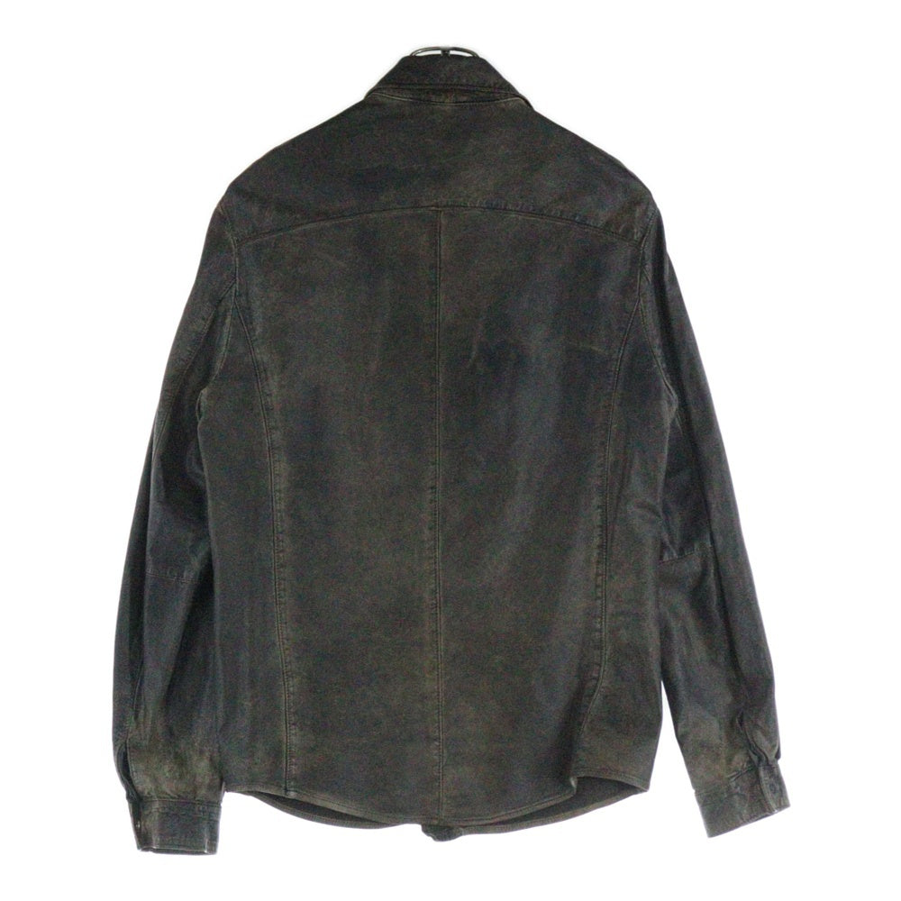 GIORGIO BRATO(ジョルジオブラット) LEATHER SHIRT 羊革 長袖 シャツブラウン GU16S1002 CIPFOG
