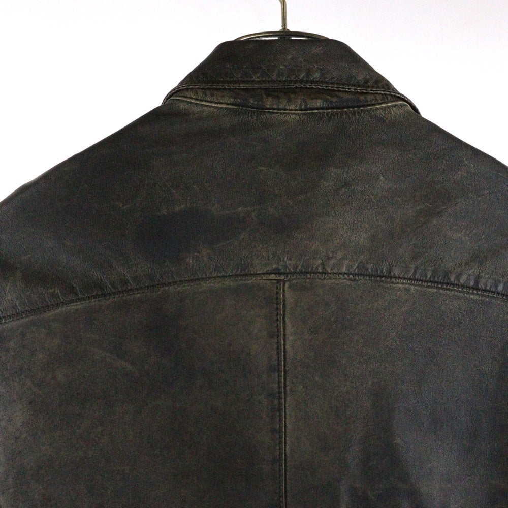 GIORGIO BRATO(ジョルジオブラット) LEATHER SHIRT 羊革 長袖 シャツブラウン GU16S1002 CIPFOG