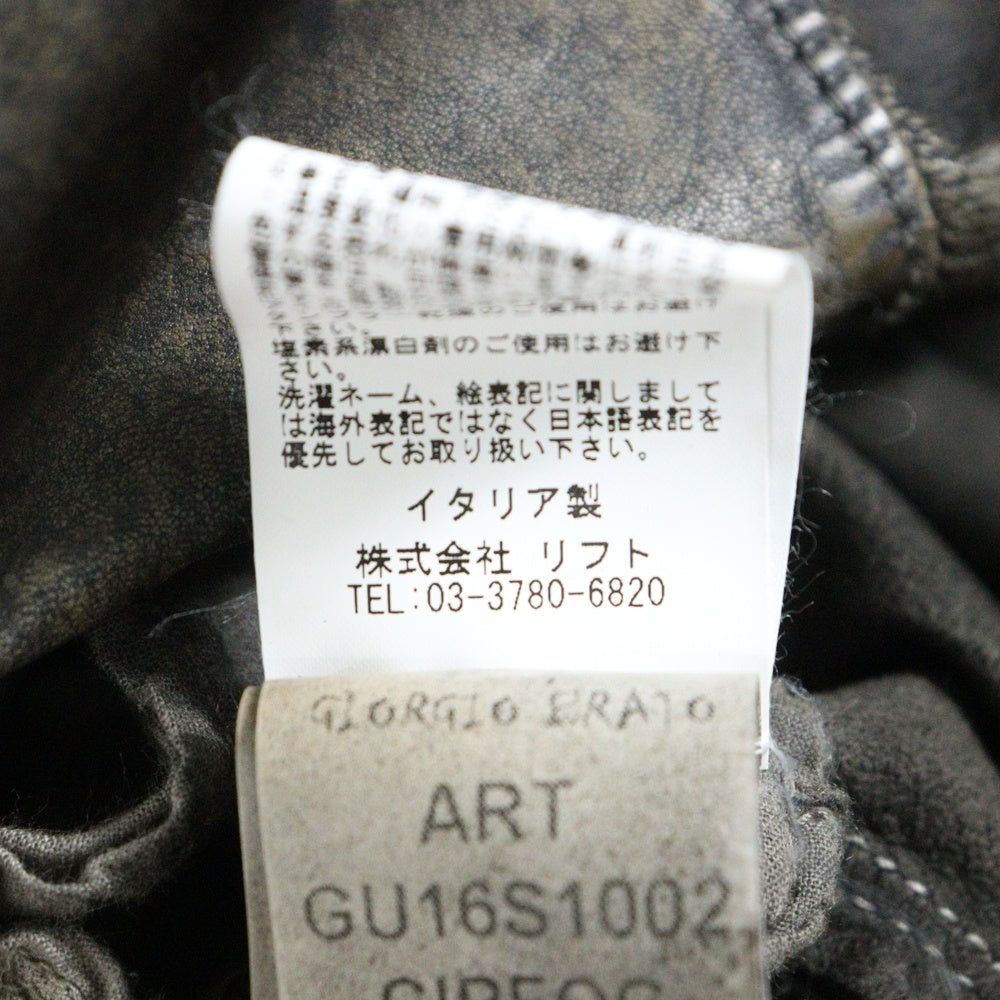 GIORGIO BRATO(ジョルジオブラット) LEATHER SHIRT 羊革 長袖 シャツブラウン GU16S1002 CIPFOG
