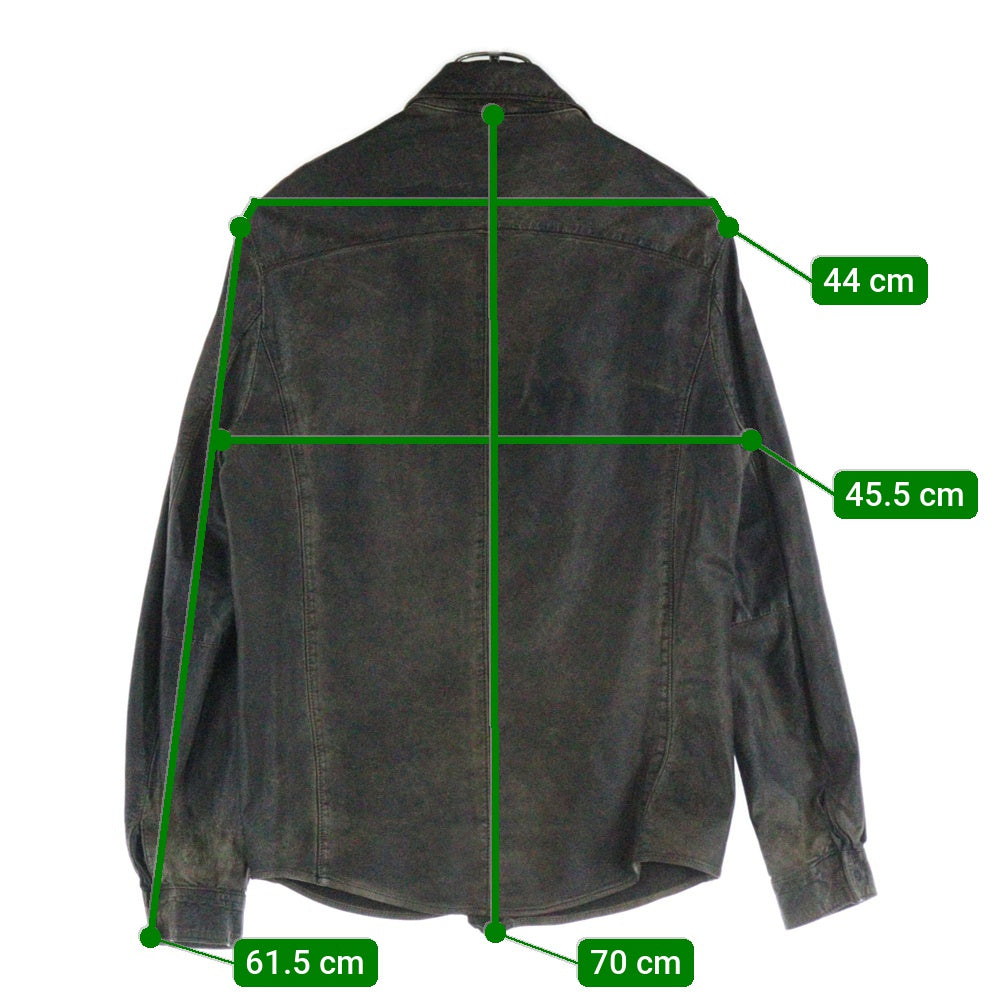 GIORGIO BRATO(ジョルジオブラット) LEATHER SHIRT 羊革 長袖 シャツブラウン GU16S1002 CIPFOG