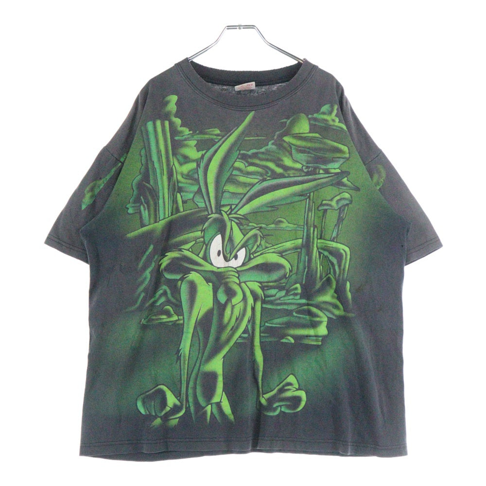 VINTAGE(ヴィンテージ) 90s LOONEY TUNES WILE COYOTE FULL PRINT 1996 ルーニー・テューンズ ワイリーコヨーテ フルプリント 半袖Tシャツ カットソー ブラック