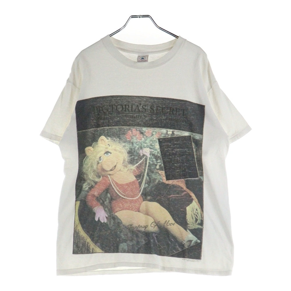 VINTAGE(ヴィンテージ) 90s PIGTORIAS SECRET MISS PIGGY ミス ピギー フロントプリント 半袖Tシャツ カットソー ホワイト