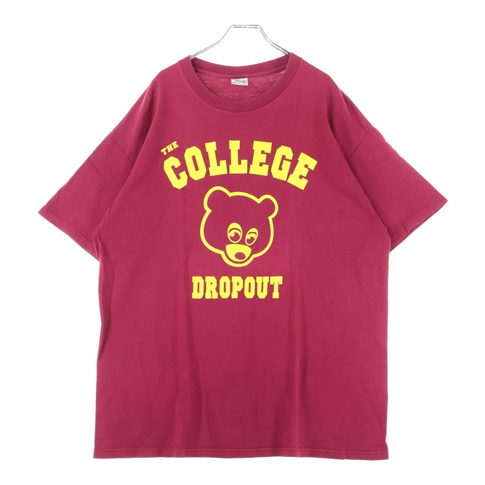 VINTAGE(ヴィンテージ) 90-00S THE COLLEGE DROPOUT KANYE WEST HIP HOP IS BACK カニエ ウエストカレッジドロップアウト 両面プリント 半袖Tシャツ カットソー レッド