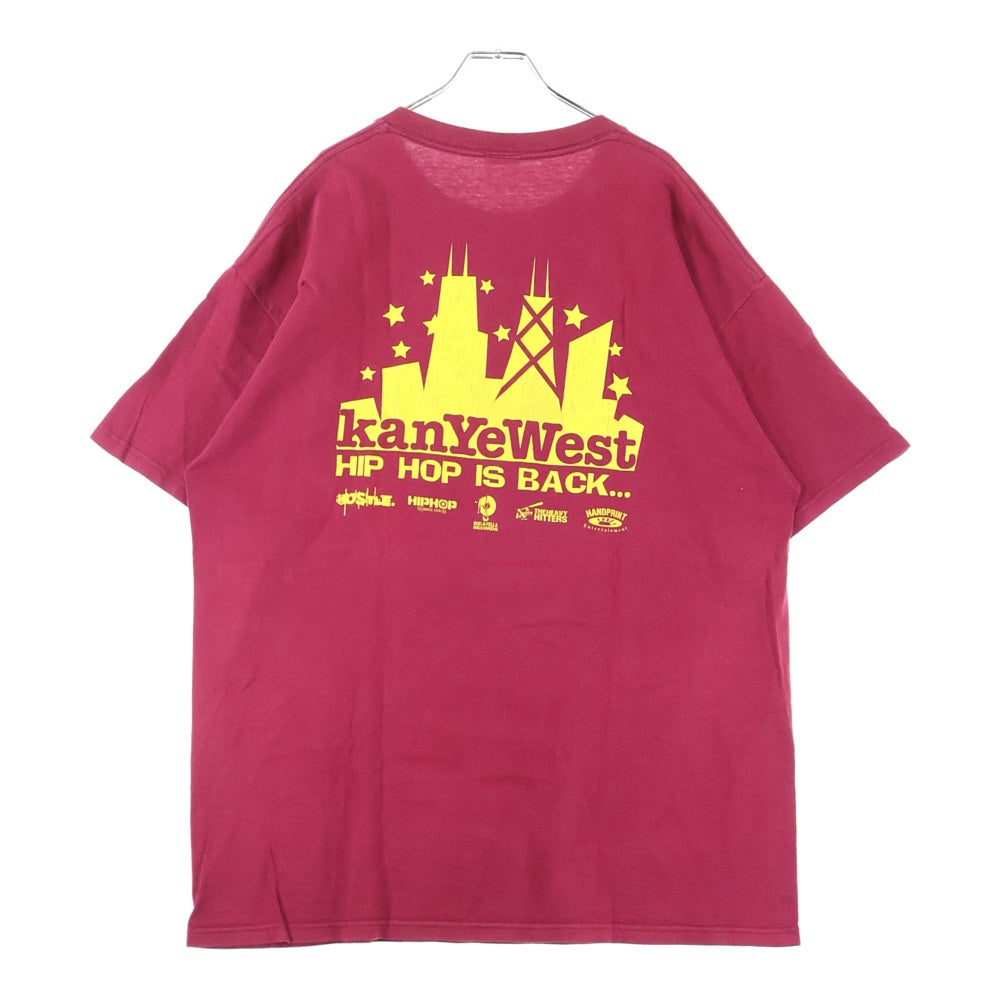 VINTAGE(ヴィンテージ) 90-00S THE COLLEGE DROPOUT KANYE WEST HIP HOP IS BACK カニエ ウエストカレッジドロップアウト 両面プリント 半袖Tシャツ カットソー レッド