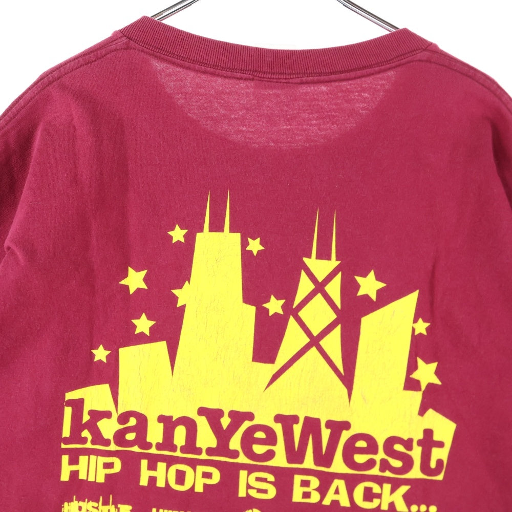 VINTAGE(ヴィンテージ) 90-00S THE COLLEGE DROPOUT KANYE WEST HIP HOP IS BACK カニエ ウエストカレッジドロップアウト 両面プリント 半袖Tシャツ カットソー レッド