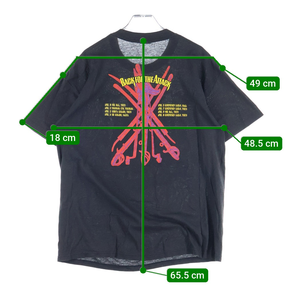 VINTAGE(ヴィンテージ) 80S DOKKEN BACK FOR THE ATTACK ドッケン バック フォー ジ アタック 1987 半袖Tシャツ カットソー ブラック