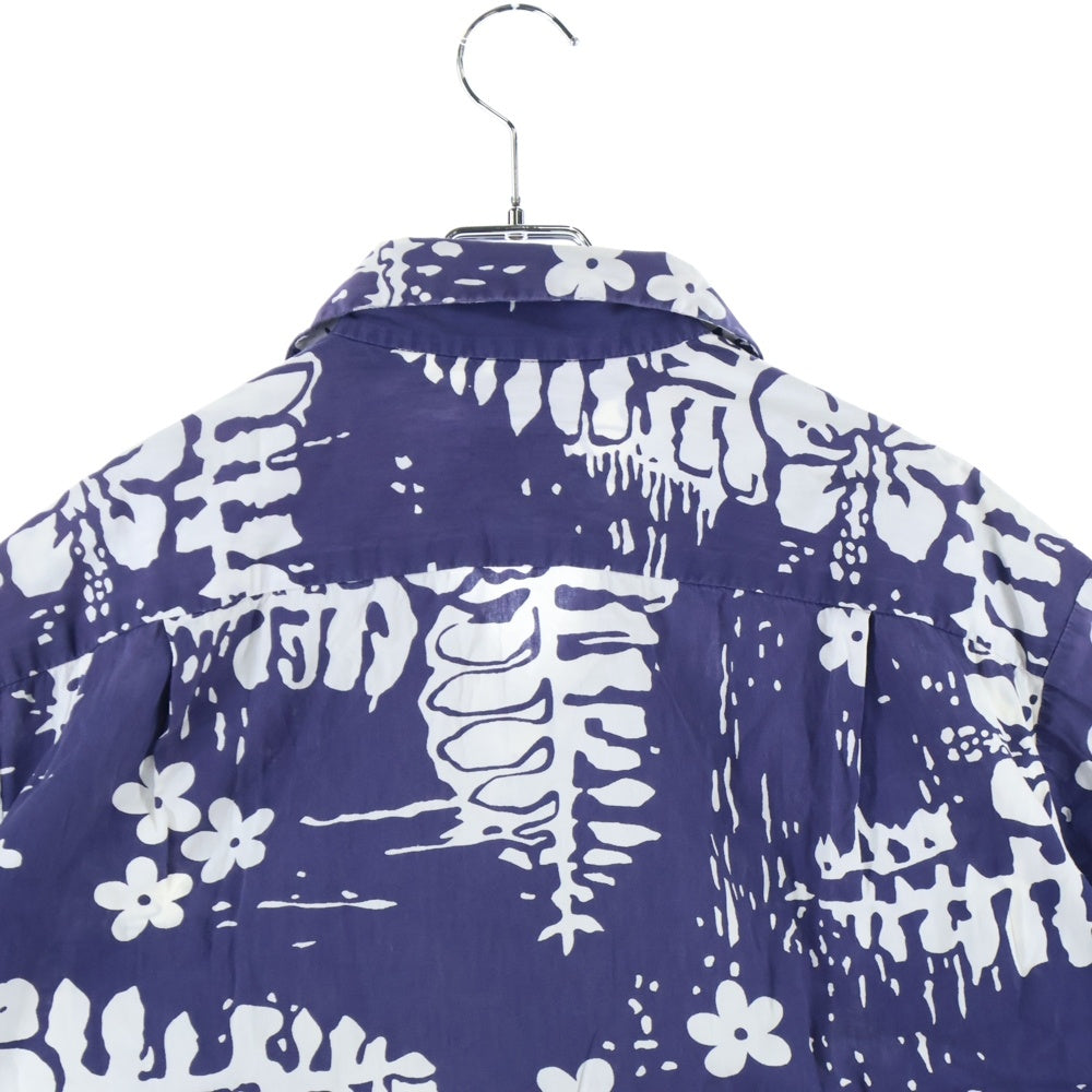 VINTAGE(ヴィンテージ) 70s UI-MAIKAI ウィマイカイ アロハシャツ ハワイアンシャツ 半袖シャツ ネイビー×ホワイト
