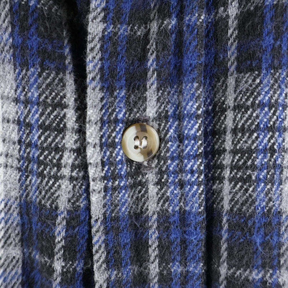 FIVE BROTHERS(ファイブブラザー) 90s ヘビーネルシャツ チェックシャツ コットン 長袖シャツ ブルー系