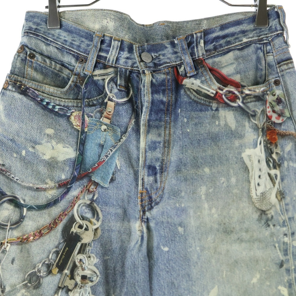 プリントデニム　y2k Acne Studios 風　トロンプルイパンツ プリントデニム y2k Acne Studios 風 トロンプルイパンツ - メルカリ