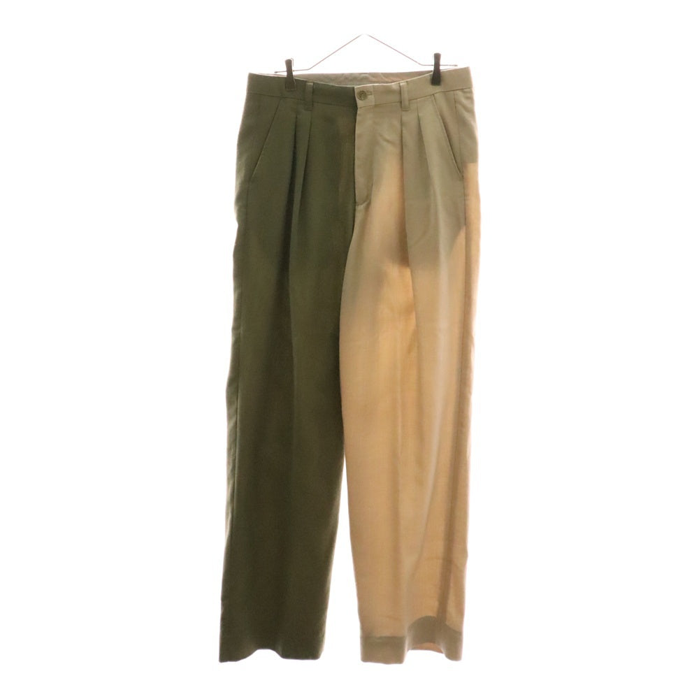 MYne by mihara yasuhiro(マインバイミハラヤスヒロ) 2-TONE SLACKS PANTS ツートーンスラックスパンツ グリーン/ベージュ G04PT142