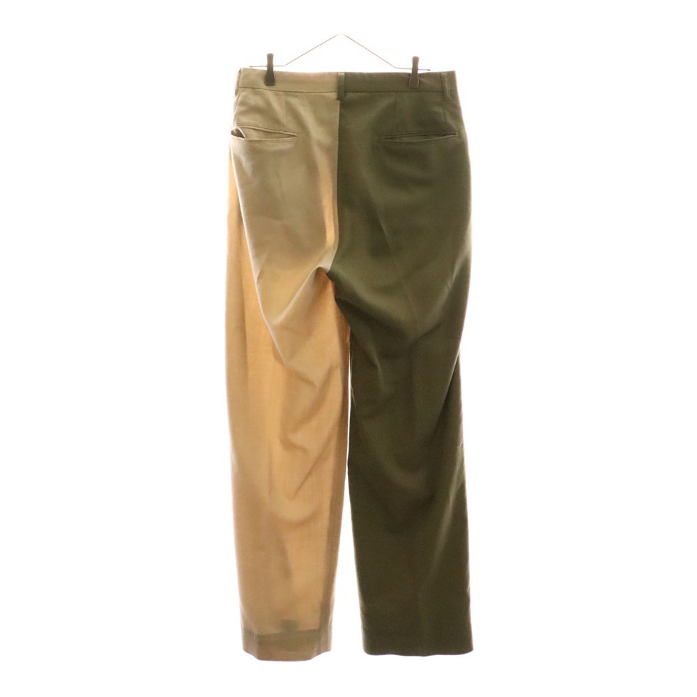 MYne by mihara yasuhiro(マインバイミハラヤスヒロ) 2-TONE SLACKS PANTS ツートーンスラックスパンツ グリーン/ベージュ G04PT142