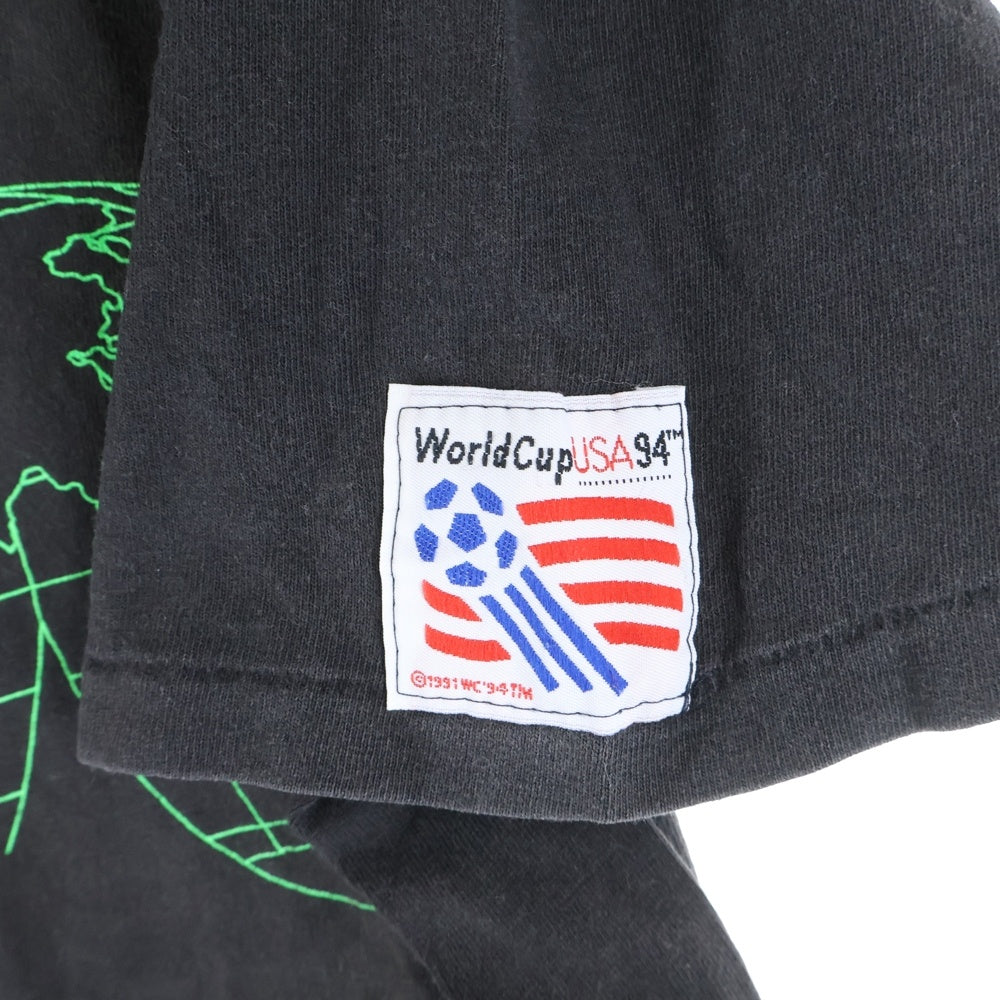 VINTAGE(ヴィンテージ) 90s FIFA WORLDCUP USA 1994 サッカー ワールドカップ アメリカ 半袖Tシャツ カットソー ブラック