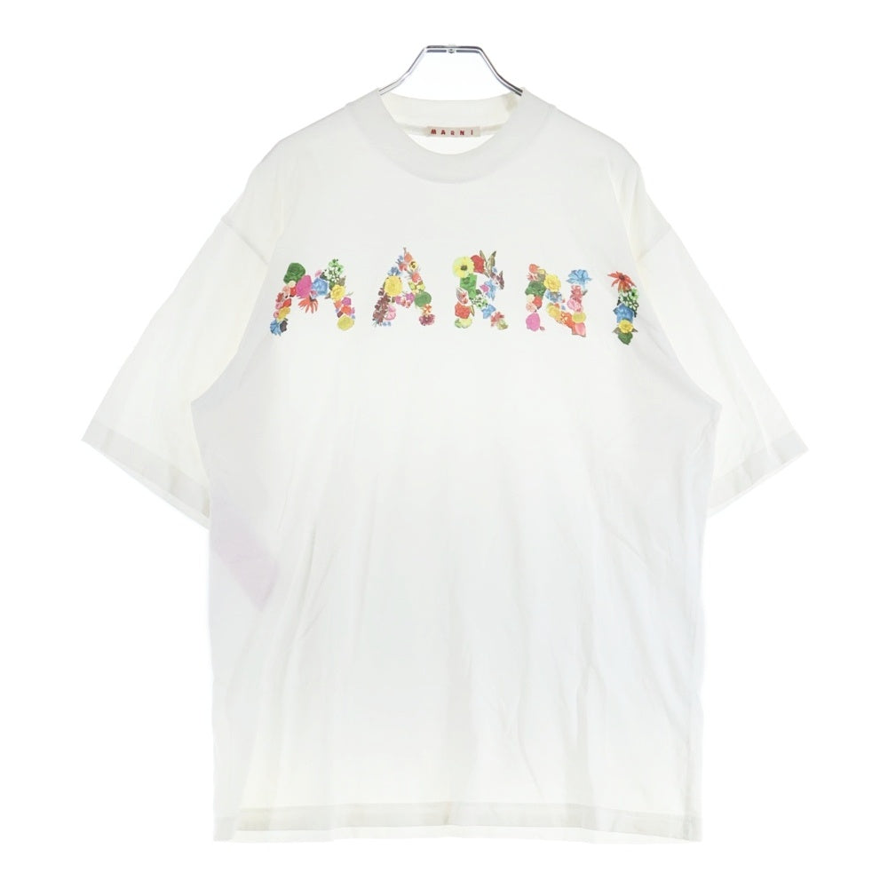MARNI(マルニ) フラワーロゴ 半袖クルーネックTシャツ ホワイト HUMU0233PU