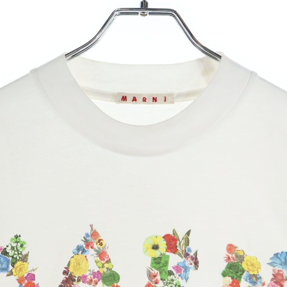 MARNI(マルニ) フラワーロゴ 半袖クルーネックTシャツ ホワイト HUMU0233PU