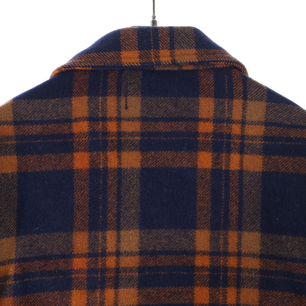 PENDLETON(ペンドルトン) 70S VINTAGE WOOL CHECK CRUISER JACKET ウール チェック クルーザージャケット オレンジ/ネイビー