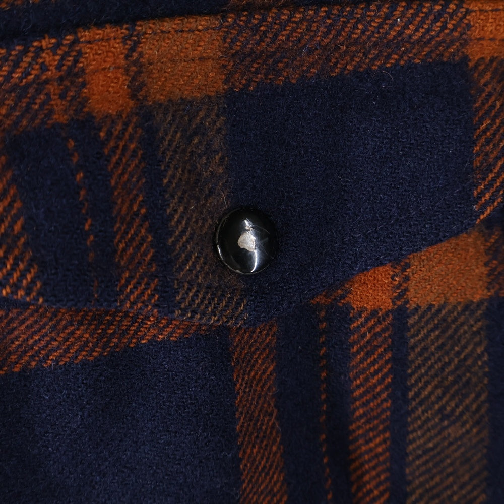 PENDLETON(ペンドルトン) 70S VINTAGE WOOL CHECK CRUISER JACKET ウール チェック クルーザージャケット オレンジ/ネイビー