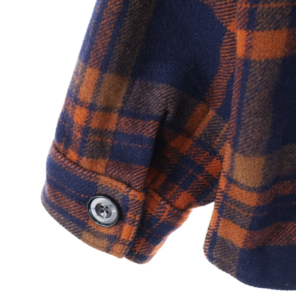 PENDLETON(ペンドルトン) 70S VINTAGE WOOL CHECK CRUISER JACKET ウール チェック クルーザージャケット オレンジ/ネイビー