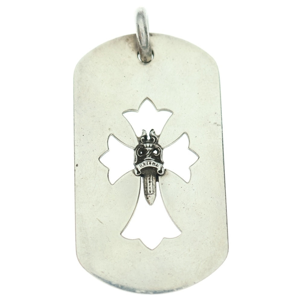 CHROME HEARTS(クロムハーツ) D TAG LRG CO CRS DAGGER カットアウトクロスダガードッグタグ ラージ ペンダントトップ シルバー